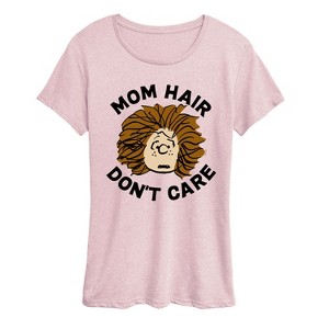 Women's - Peanuts - Mom Hair Dont Care Short Sleeve Graphic T-Shirt - 1 of 4