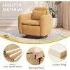 Heynemo Swivel Barrel Chair, Accent Chair with Solid Wood Base, Comfy Sofa Chair with Adjustable Headrest, for Living Room, Bedroom, Camel - 2 of 4