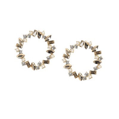 SOHI Women's Crystal Hoop Earrings