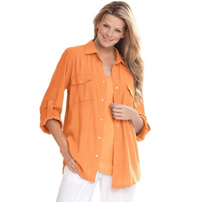 Woman Within Cotton Gauze Bigshirt