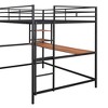 PAGED Simple Metal Loft Bed Bunk Bed with Desk, Twin Size Bed Frame with Shelves, Ladder and Guardrail for Kids, Teens, Adults - 3 of 4