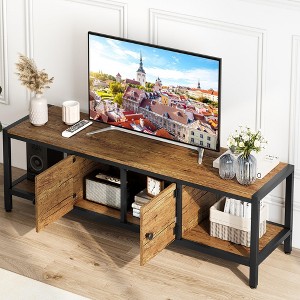 ODK TV Stand for Television up to 75", Farmhouse Entertainment Center, 65" Modern Media Console Cabinet with Doors, Wooden TV Stand for Living Room - 1 of 4