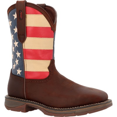 Men's Durango Steel Toe Flag Western Flag Boot, DB020, Brown