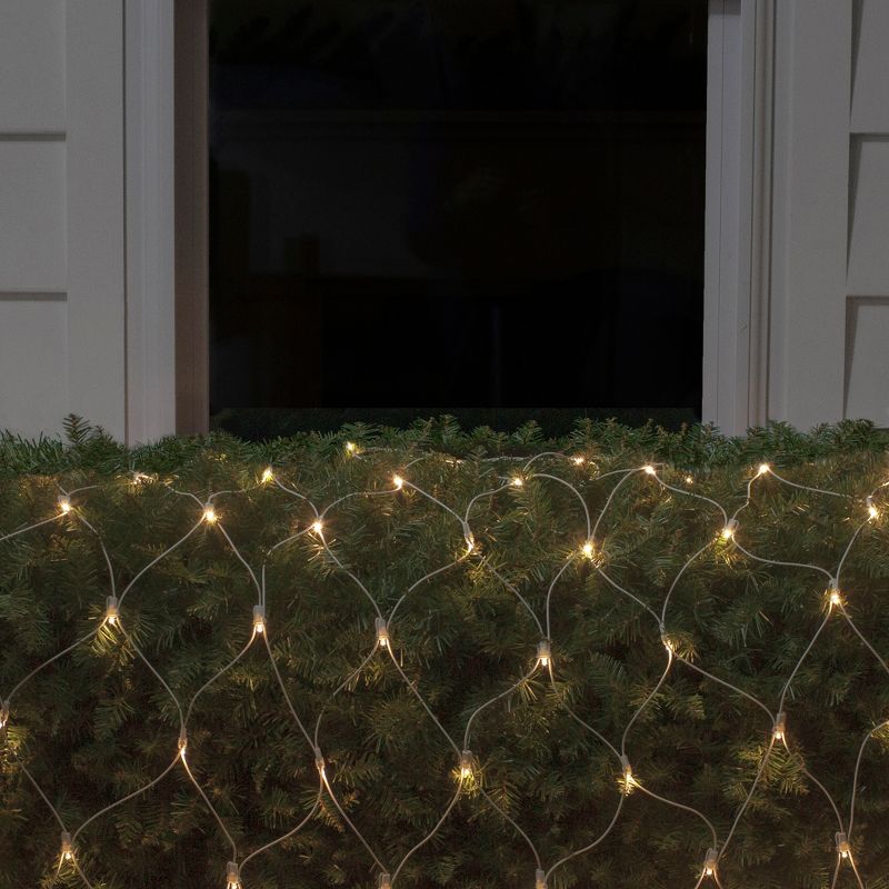 Northlight 2' x 8' Warm White LED Wide Angle Net Style Column Wrap Christmas Lights, White Wire, 3 of 6