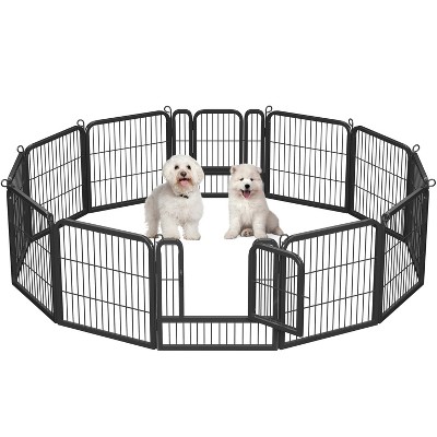 Yaheetech 12 Panels Dog Playpen Metal Pet Playpen, Black