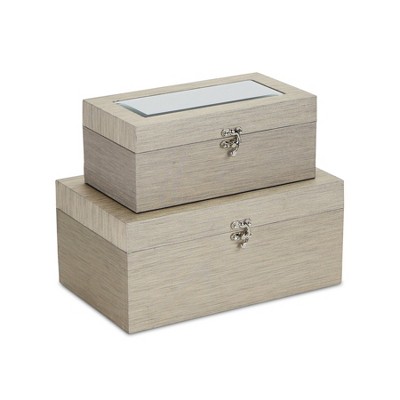 Cheung's Fidela Set of 2 Soft Gold Vinyl Boxes
