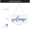 AuldHome Design Farmhouse Wooden Welcome Sign; White and Blue Rustic Style Wood Hanging Plaque, 12 x 6 Inches - 3 of 4