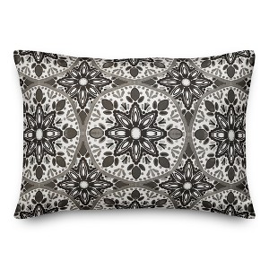 Creative Products Faded Black Gray Medallions 14x20 Indoor / Outdoor Pillow - 1 of 4