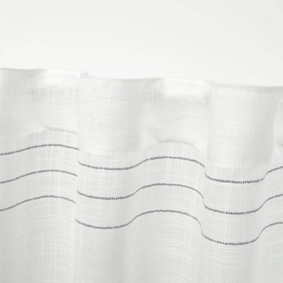 Gray Light Filtering Linen-Blend Curtain Panel with Tassels