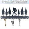 5 Star Super Deals Bigfoot Key Holder Wall-Mounted Metal Key Rack with 8 Hooks Forest Silhouette Design  Matte Black Finish, and Rustic Key Organizer - 3 of 4
