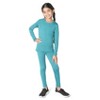 EVERYDAY KIDS Girls Thermal Underwear Set – Long Johns Base Layer for Cold Weather – Microfleece & Moisture-Wicking, Green - 2 of 4