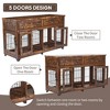 2 Dog Crate Furniture for Large Breeds, Large Dog Kennel Furniture TV Stand, 58" Wooden Dog Kennel End Table with Drawers, Double Dog House - 4 of 4