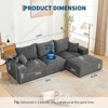 110'' Modular Sectional Sofa – L-Shaped Cloud Couch with Chaise, Deep Seat Chenille Sofa, No Assembly - 3 of 4