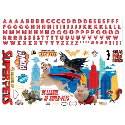 DC Super Pets Giant Self-Adhesive Wall Decals for Kids