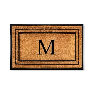 A1HC Natural Coir & Rubber Monogrammed 25"X57" Door Mat, Heavy Duty, Non-Slip Outdoor Entry Doormats - 1 of 4