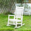 Oversized Patio Rocking Chair With Wood-Texture,Outdoor Rocking Chair,All Weather Resistant porch Rocking Chair -The Pop Home - 2 of 4