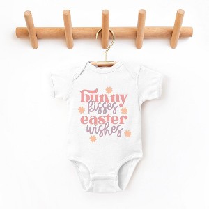 The Juniper Shop Bunny Kisses Easter Wishes Flowers Baby Bodysuit - 1 of 2