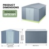 Outdoor 10x10 ft Metal Storage Shed, Lockable Steel Garden Shed with Sloped Roof & Ventilation, Waterproof & Rust-Resistant for Tools & Equipment - 3 of 4