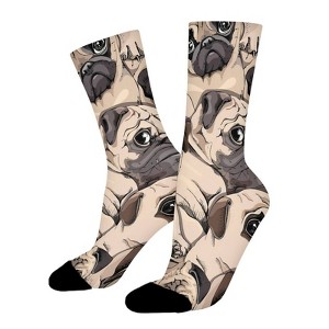 Funny Puppy Dog Women Printed Crew Socks Funny Funky Socks Soft Polyester Novelty Gifts for Artists Men - 1 of 1