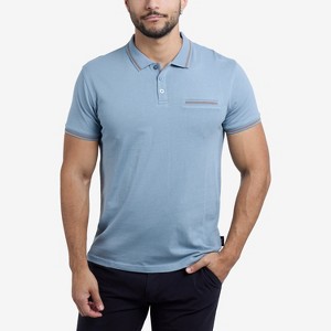CULTURA Men's Short Sleeves 100% Cotton Polo With Jaquard Rib And Chest Rib Pocket - 1 of 4