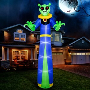 Joyfy 12 FT Giant Halloween Inflatable Outdoor Decoration, Alien Wizard Ghosts with LEDs for Halloween Indoor Outdoor Yard Lawn Garden Decoration - 1 of 4