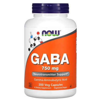 Now Foods GABA, 750 mg, 200 Veg Capsules, Dietary Supplements