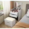CAVINAS Makeup Vanity with Flip-Up Mirror with Visible Glass Tabletop Vanity Mirror Large Storage Vanity with Lights for Bedroom - 3 of 4