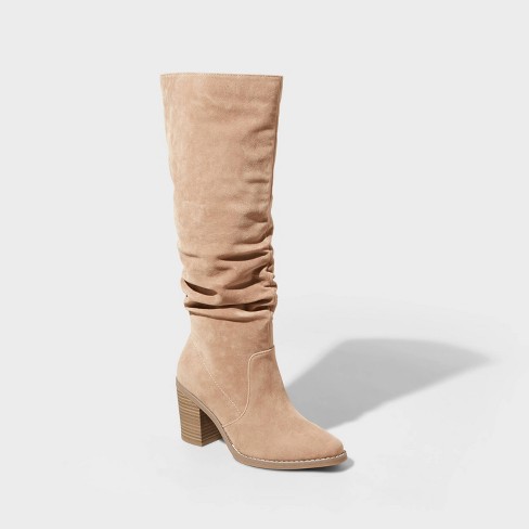 Taupe cheap tall boots