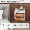 Tangkula 2PCS Wooden Nightstand Mid-Century End Side Table W/2 Storage Drawers Brown - 4 of 4