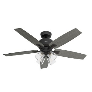 Hunter Fans 52" Gatlinburg Lighted Ceiling Fan Matte Black Finish with 5 Blades and LED Light Kit for Indoor Use - 1 of 1