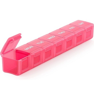 Sukuos XL Pill Box, Case w/Clear Lid, Arthritis-Friendly, BPA-Free, Easy-Clean
