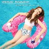 Jasonwell Inflatable Pool Float Chair 2-Pack, Large, Floating Lounge Chair with Cup Holders for Adults, Green & Rose - 2 of 4