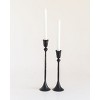 Slickblue Iron Candle Holder Set of 2, Hand-Forged Taper Stands with Weighted Base, Brass or Black, 9.5–12in - 3 of 4