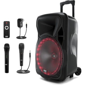 Pyle PPHP1251BW.5 Portable PA Speaker with LED Party Lights –Black - 1 of 4