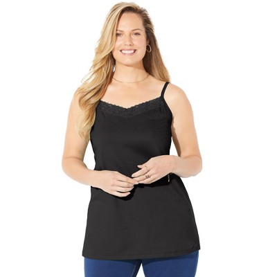 Catherines Women's Plus Size Petite Suprema Cami With Lace