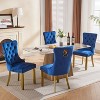 QingMoon Velvet Dining Chairs Set of 2, with Lion Head Pulls Ring and Golden Solid Wood Legs, Legs Nailhead, for Living Room,Apartment - 4 of 4
