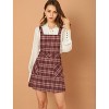 Allegra K Women's Plaid Tartan Button Decor A-Line Pinafore Overall Dress - 3 of 4