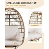 360° Swivel Egg Chair Oversized Patio Rotating Basket Chair Steel Frame and Metal Base Waterproof PE Rattan Lounge Chair for Indoor - 4 of 4
