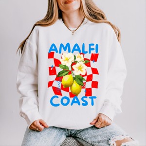 Simply Sage Market Amalfi Coast Red Checkerboard Lightweight Garment Dyed Sweatshirt - 1 of 3