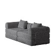GDFStudio Celia Modern 72.4'' 2-Seater Multi-Functional Convertible Chenille Sofa Bed with 2 Cushions and 2 Side Pockets - 4 of 4