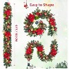 6FT Prelit Christmas Garland, Battery Operated Lights Berries Red Poinsettia, Indoor Outdoor Xmas Garland for Fireplace Stairs Mantel Decorations - 3 of 4