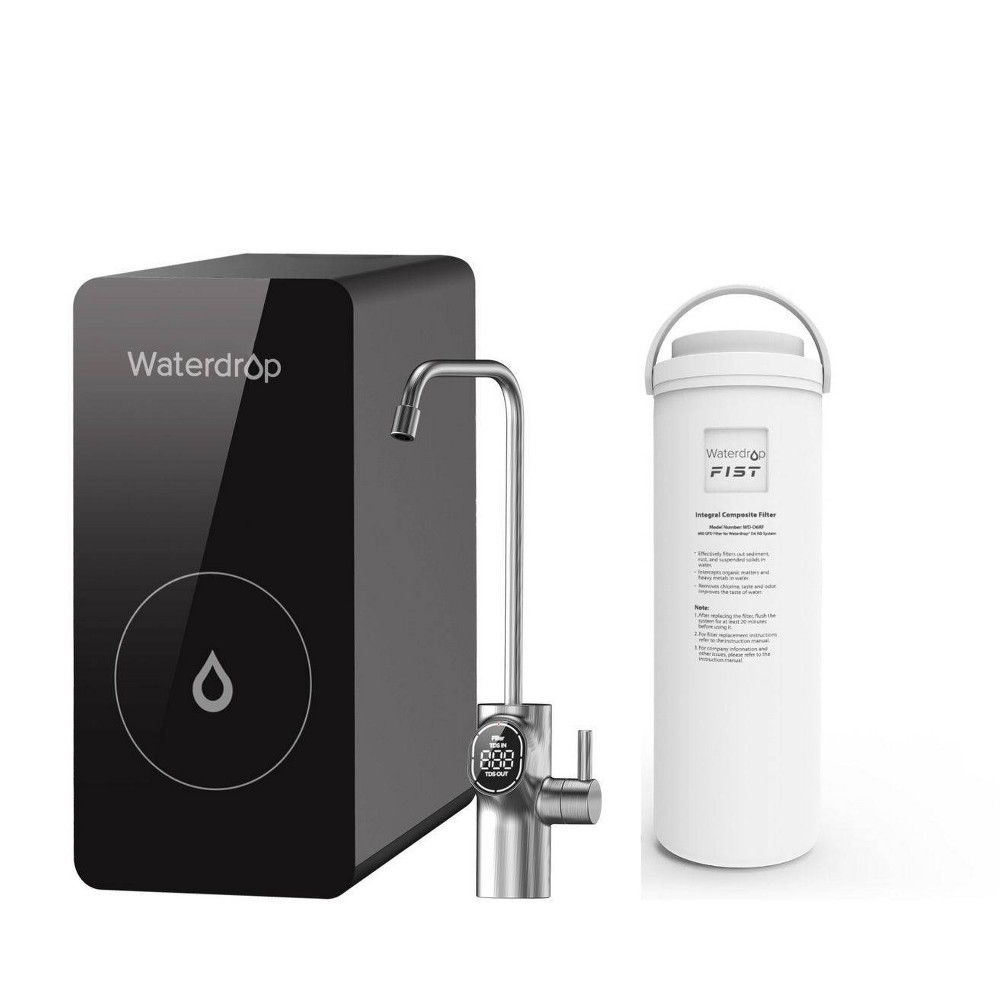 Waterdrop D6 Reverse Osmosis Water Filter, 600 GPD Under Sink Reverse Osmosis System, 2:1 Pure to Drain, Tankless,1 Extra D6RF Replacement Filter