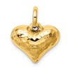 Black Bow Jewelry 14k Yellow Gold Hollow Faceted Puffed Heart Charm or Pendant, 16mm - 3 of 4