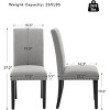 2-Piece Dining Chair Set, Modern Fabric Upholstered with Curved Back, Heavy-Duty Wooden Legs, for Dining, Kitchen, and Home, Easy-To-Clean Fabric - 2 of 4