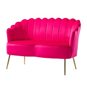 Savier 50.2" Contemporary Velvet Living Room and Bedroom Tufted Loveseat | KARAT HOME - 1 of 4