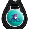 Florida Southwestern State College Secondary Logo Black Leather Keychain - 3 of 4
