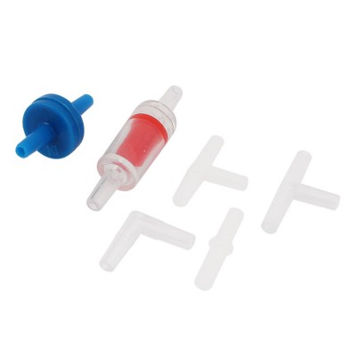 Unique Bargains Fish Tank Aquarium Plastic Tee Straight L Shape Air Tube Pump Valves Joint 6 Pcs