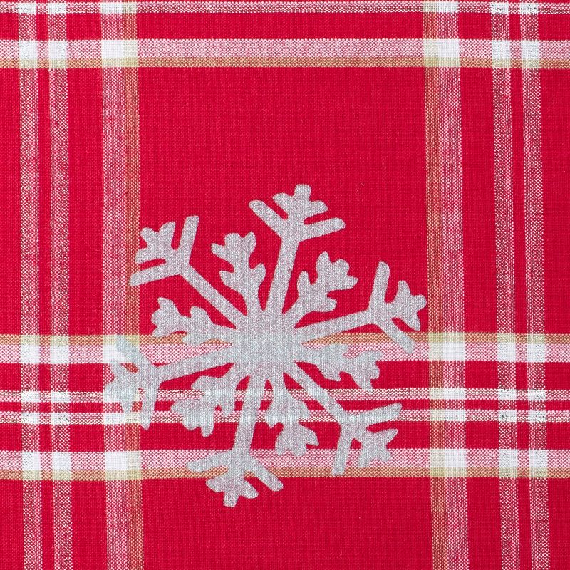 KOVOT Set of 8 Winter Snowflake Placemats | Christmas Holiday Table Decor | Red & White with Foil Accents Snowflake Place Mats (17" x 13"), 3 of 7