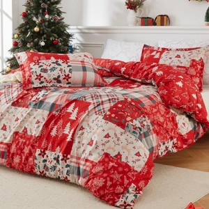 GustoWave Christmas Holiday Patchwork? Duvet Cover and Pillow Shams Set, Bedding Set - 1 of 4