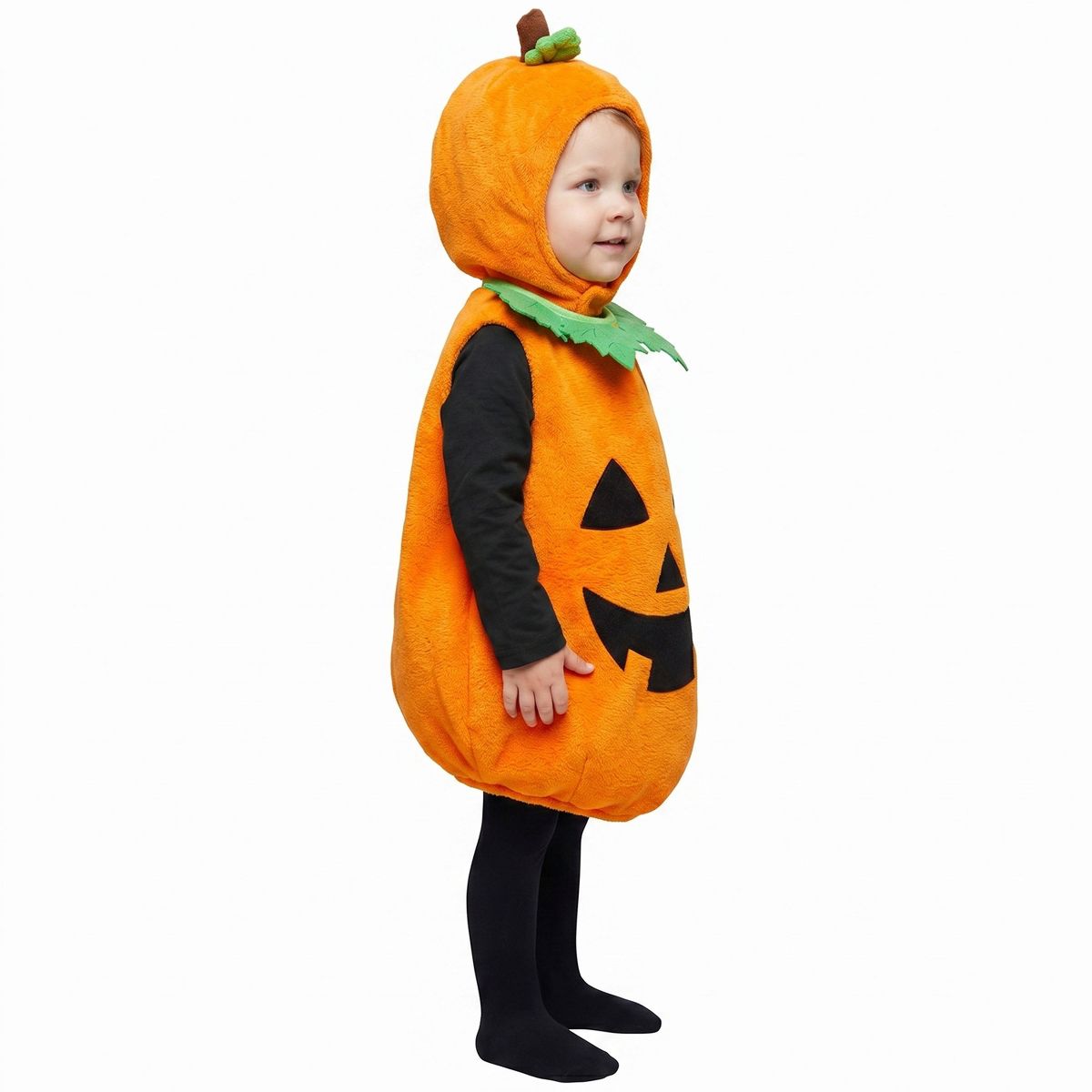 Joyfy Baby Halloween Pumpkin Costume Set, Cute Pumpkin Costume with Hood for Infants Halloween Dressup Party - thumbnail 4